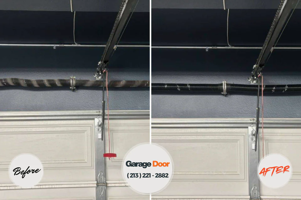 Before and after: garage door repair Gladwin, MI